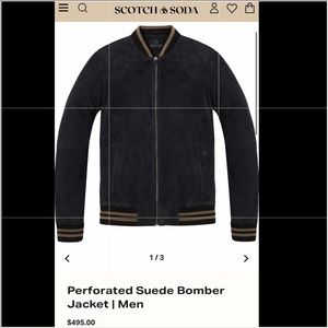 Perforated Suede Bomber Jacket